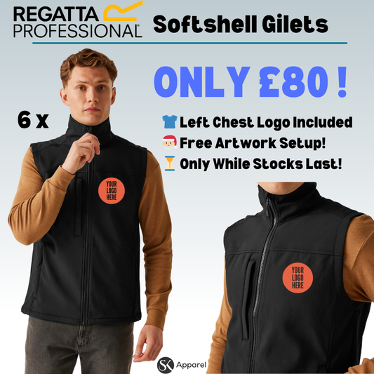 6 x Regatta Softshell Gilets